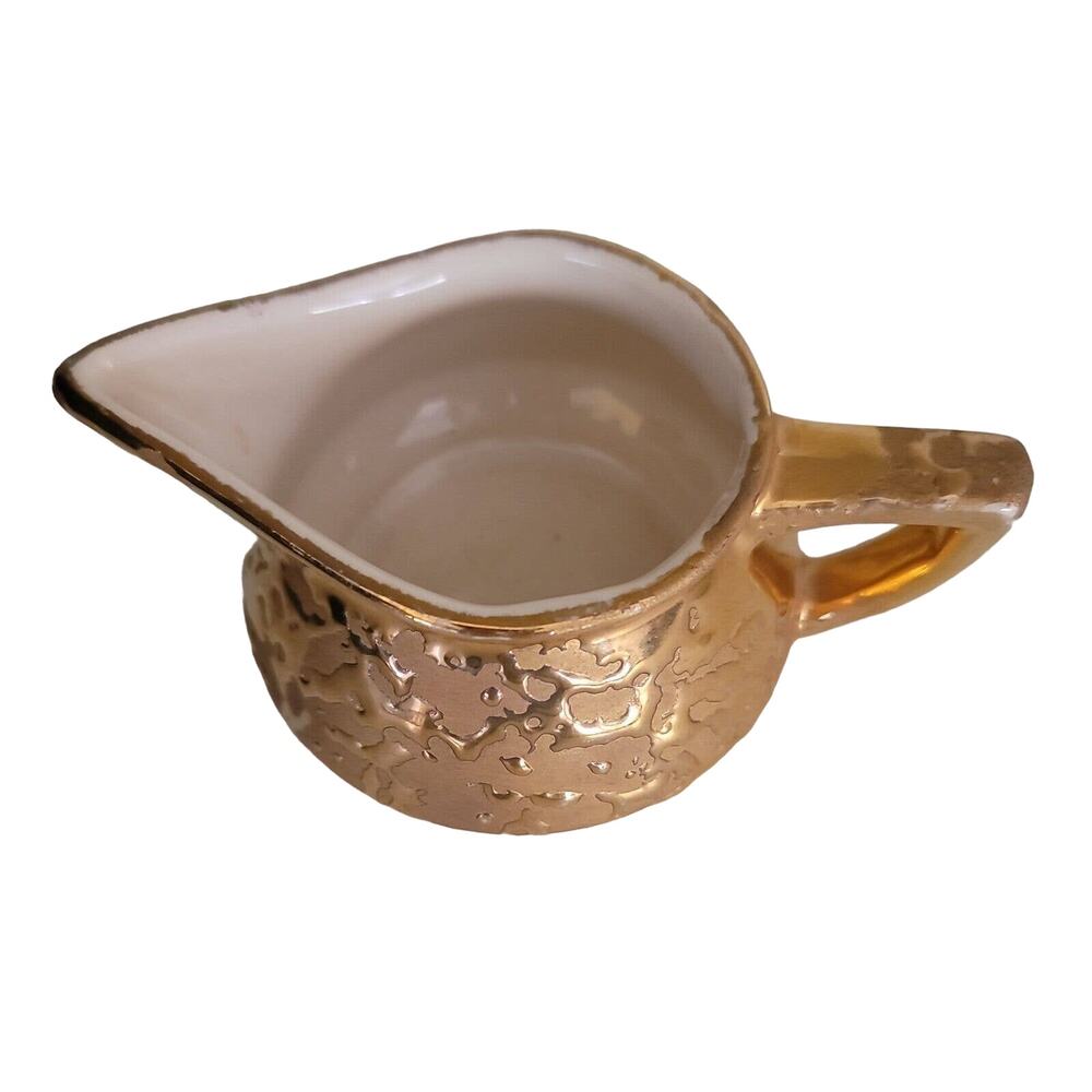 WEEPING BRIGHT GOLD MCCOY USA 24K GOLD VINTAGE CREAMER